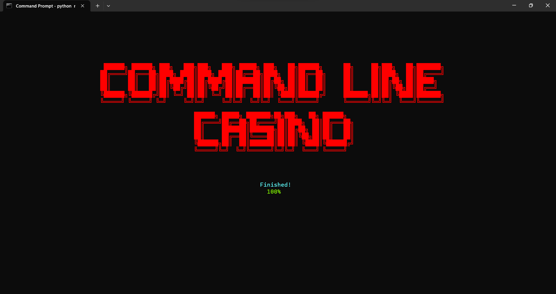 Screenshot of my Python casino