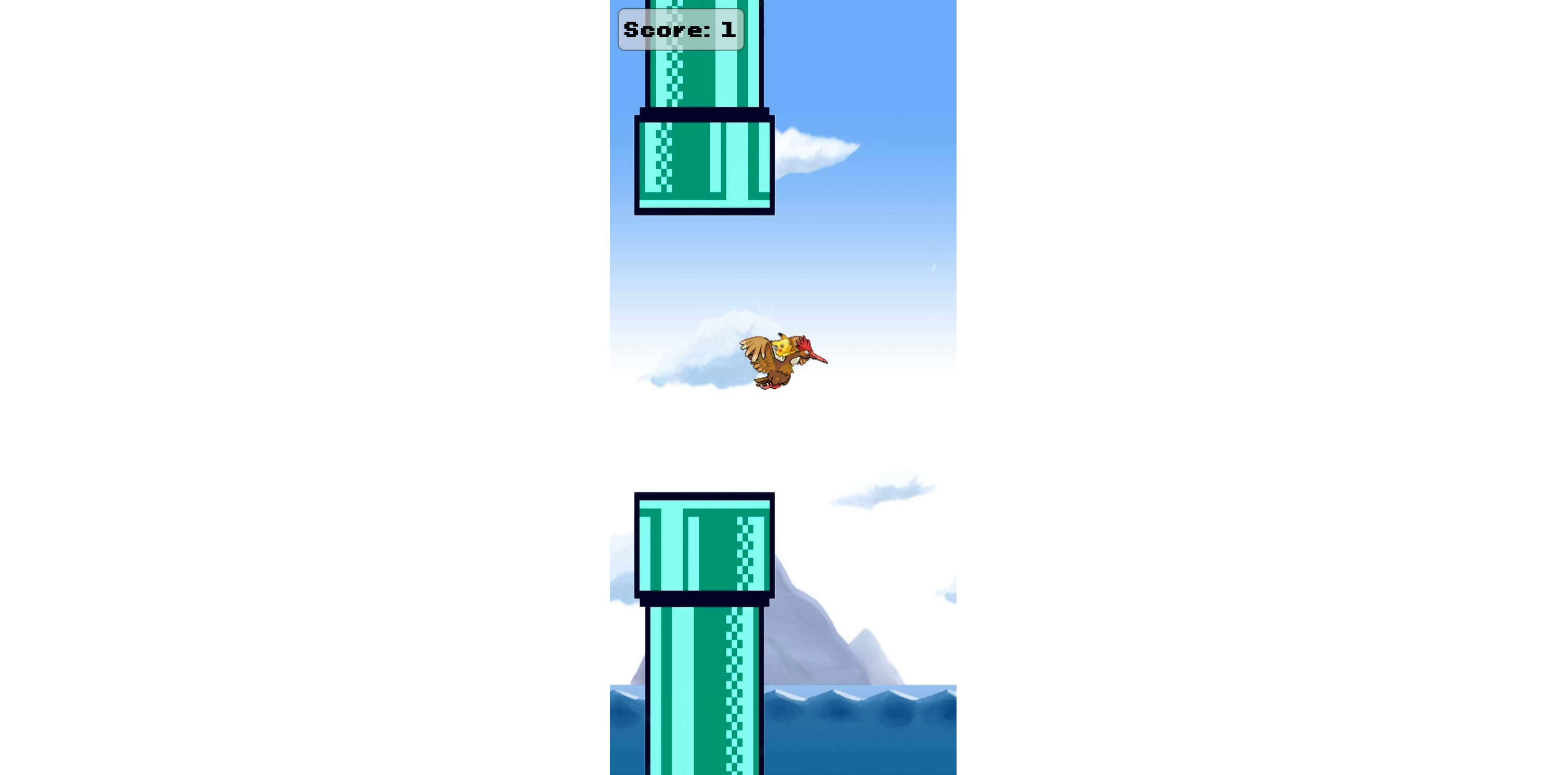 Screenshot of my Flappy Fearow mobile app
